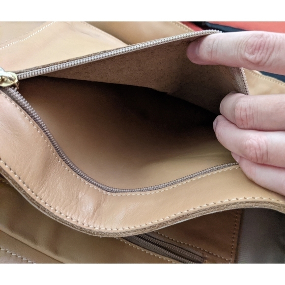 Nardelli Italian Leather Tan Perforated Satchel - Picture 10 of 15